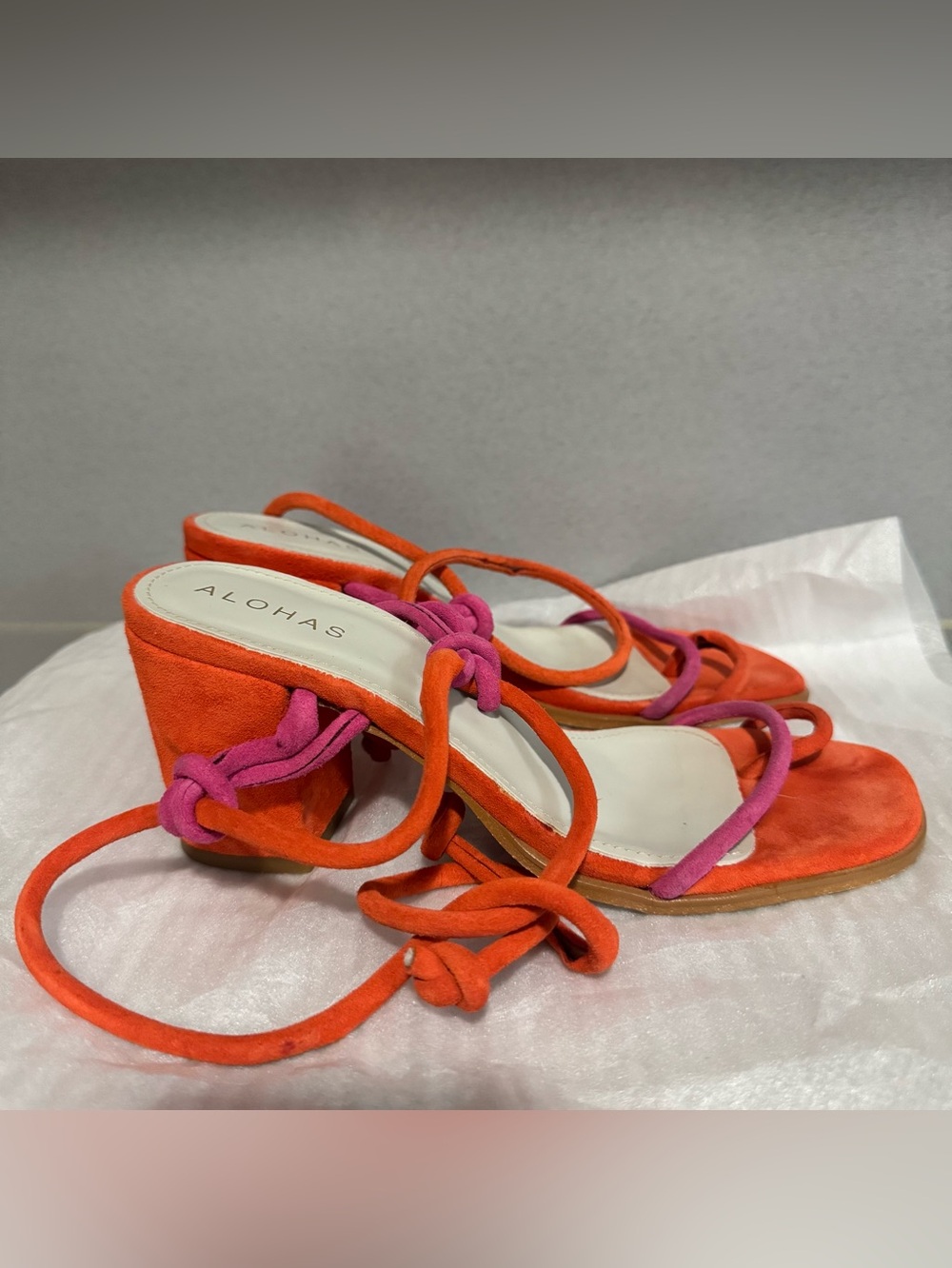 Paloma Sandal by Alohas - Pomelo Orange / Pink size 37 Made In Spain - Picture 2 of 10